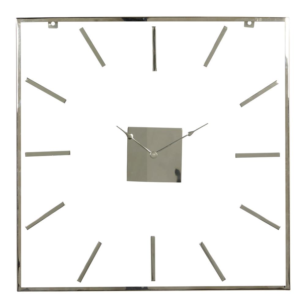 Litton Lane Extra Large 30 In Square Silver Metal Wall Clock With Clear Glass Face 81185 The Home Depot - Square Wall Clock Images Litton Lane Extra Large 30 In Square Silver Metal Wall Clock With Clear Glass Face 81185 The Home Depot - Square Wall Clock Images
