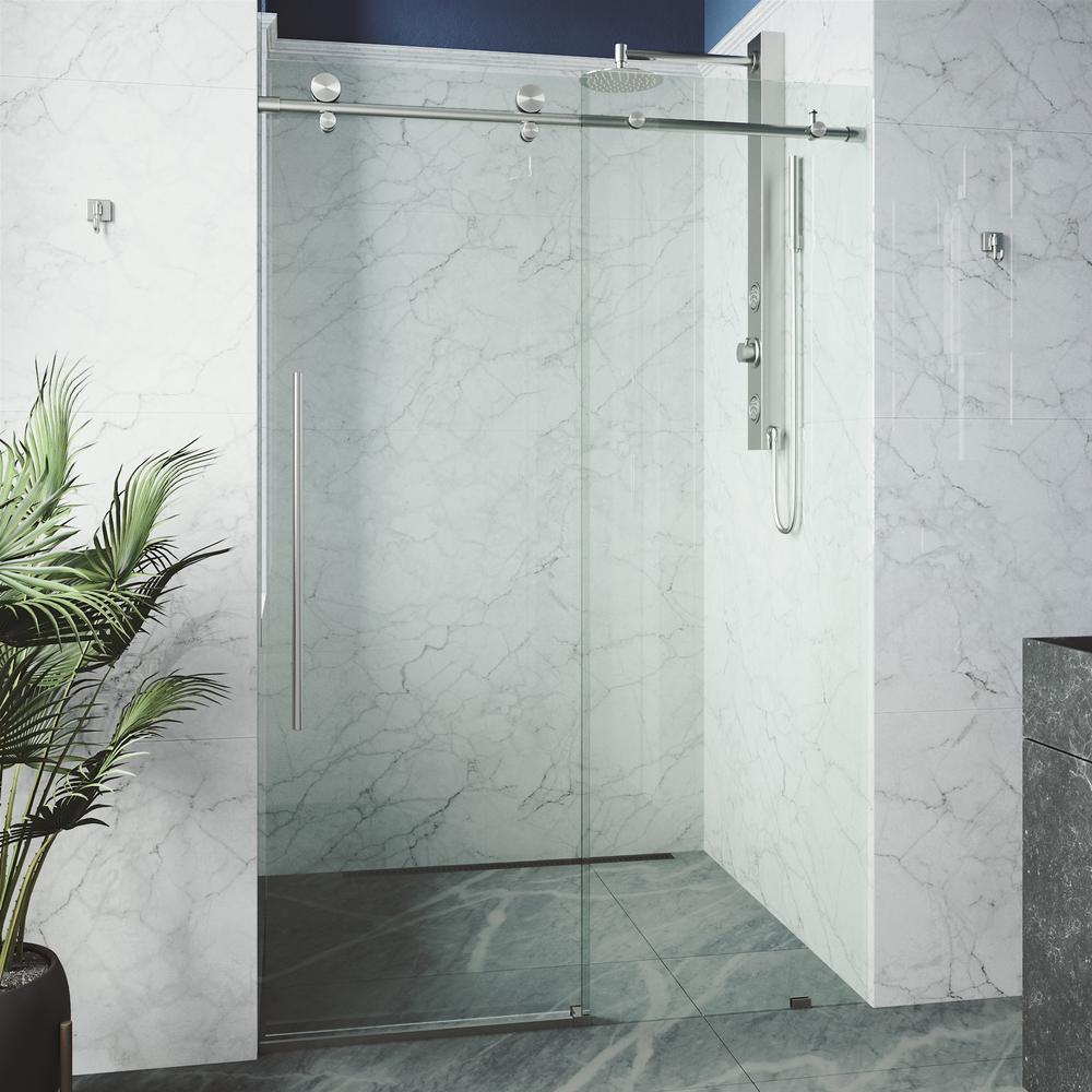 Vigo Elan E Class 68 In X 76 Frameless Sliding Shower Door Chrome With Clear Glass And Handle Vg6021chcl6876 The Home Depot - Vigo 60 Inch Clear Glass Frameless Sliding Shower Door Vigo Elan E Class 68 In X 76 Frameless Sliding Shower Door Chrome With Clear Glass And Handle Vg6021chcl6876 The Home Depot - Vigo 60 Inch Clear Glass Frameless Sliding Shower Door