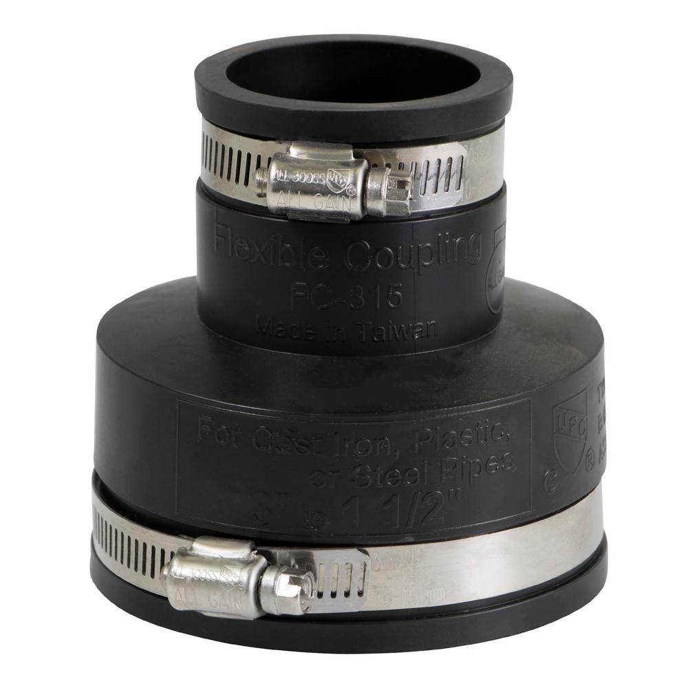 NEW WLF32 Flexible Coupling reducer 3/" x 2/" with stainless worm gear clamps