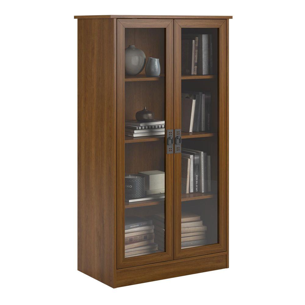 Ameriwood Home Lockwood Cherry Glass Door Bookcase Hd62873 The