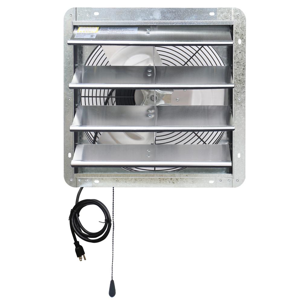 iLIVING 1200 CFM Silver Electric Powered Gable Mount Shutter Fan/Vent