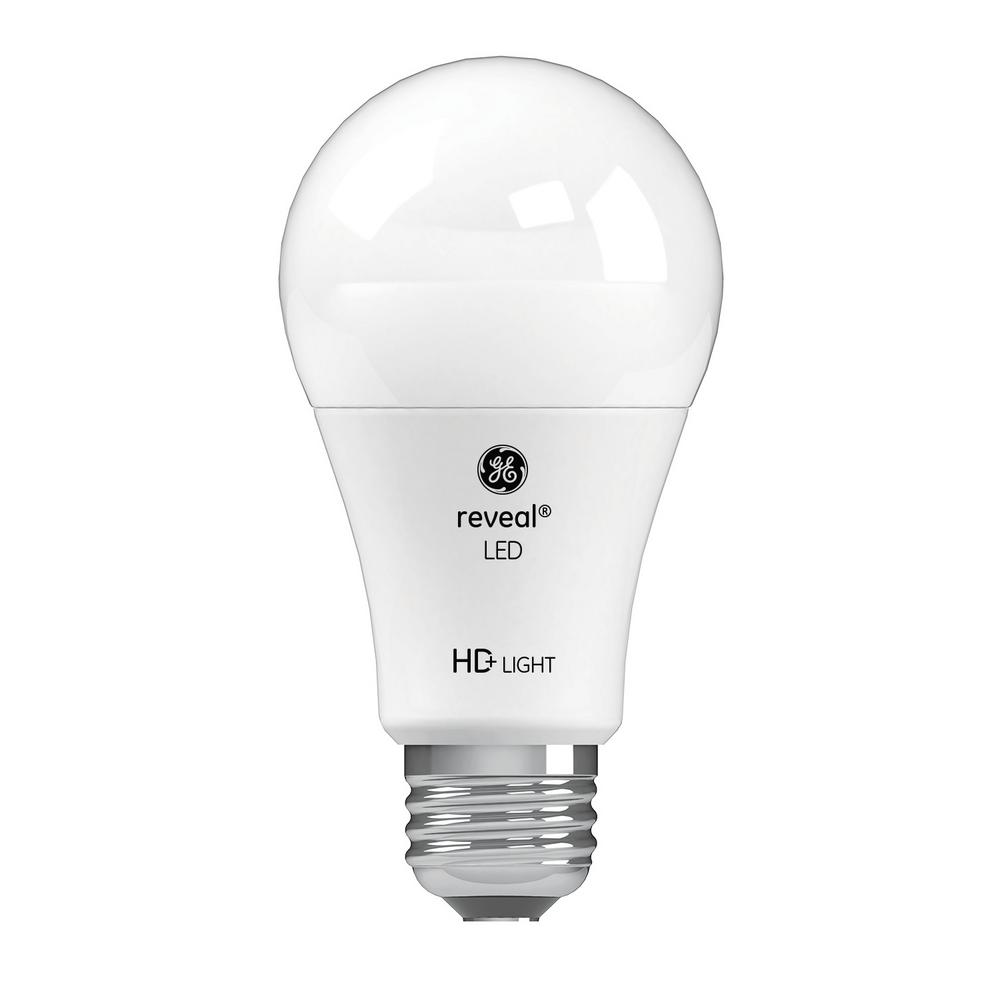 GE 60W Equivalent Reveal (2850K) A19 Dimmable LED Light Bulb