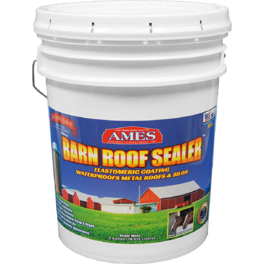 Ames 5 Gal White Barn Roof Sealer Waterproof Metal Roof And Silo