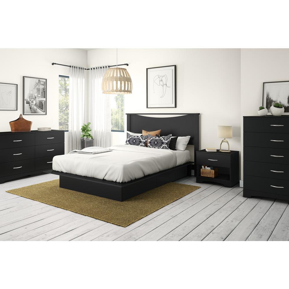 South Shore Step One 6 Drawer Pure Black Dresser 3107010 The