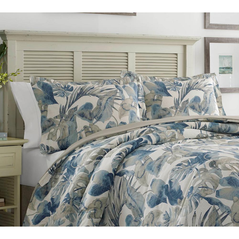 Tommy Bahama Raw 4 Piece Medium Blue Queen Comforter Set 221192