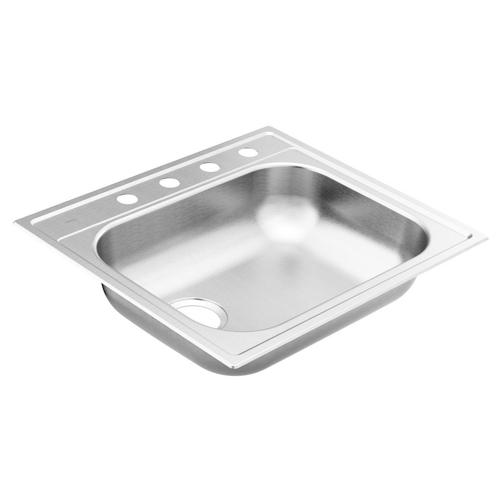 MOEN 2000 Series Stainless Steel 25 in. 4Hole Single Bowl DropIn