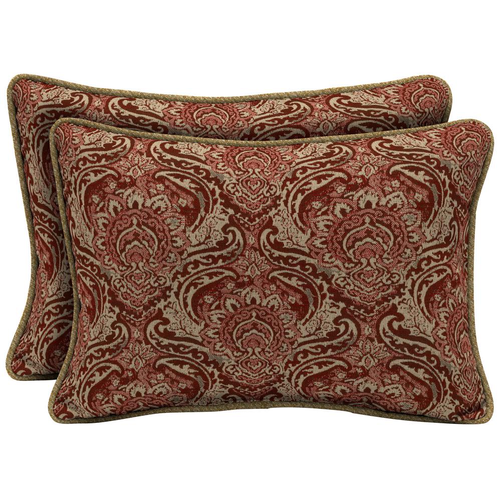 Bombay Outdoors Venice Oversize Lumbar Outdoor Throw Pillow with Welt