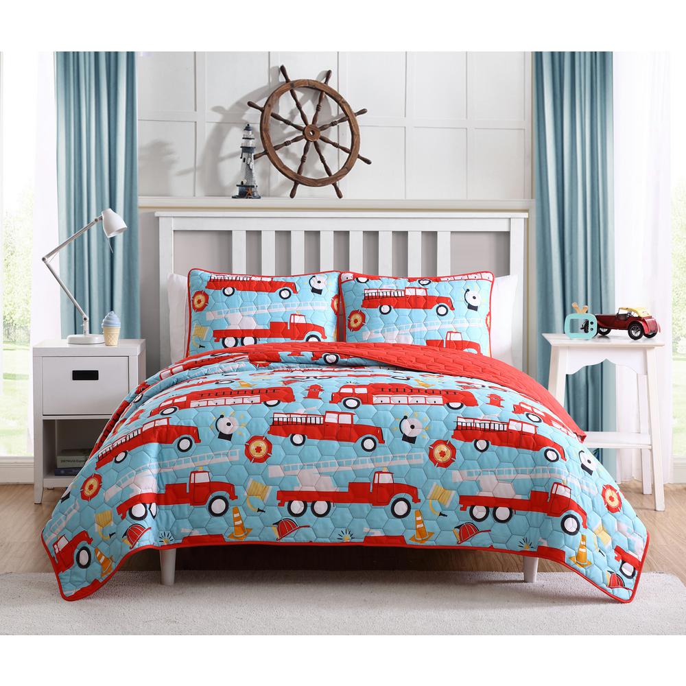 Fire Truck Lane Quilts Bedding Sets The Home Depot