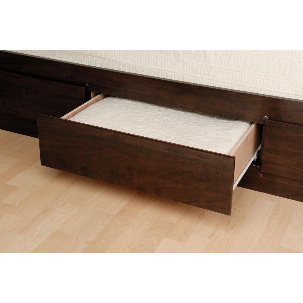 Prepac Queen Wood Storage Bed Ebq 6212 K The Home Depot Prepac Queen Wood Storage Bed