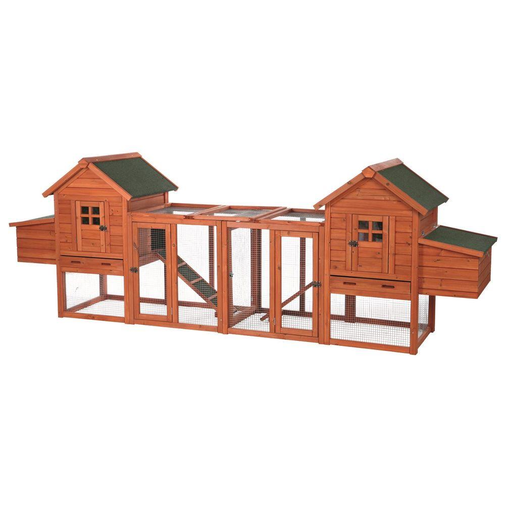 TRIXIE 123.5 in. L x 27.5 in. W x 42.5 in. H Chicken Coop Duplex with