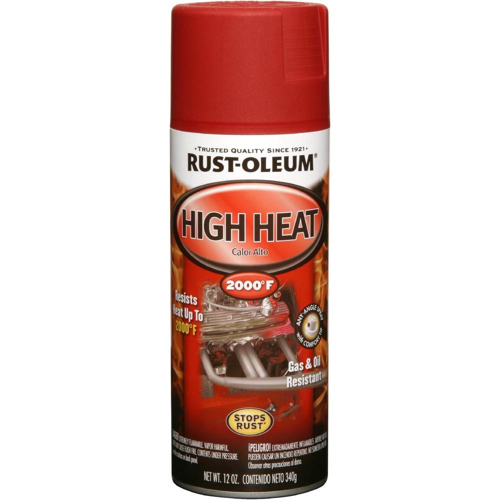 RustOleum Automotive 12 oz. High Heat Enamel Flat Black Spray Paint (6