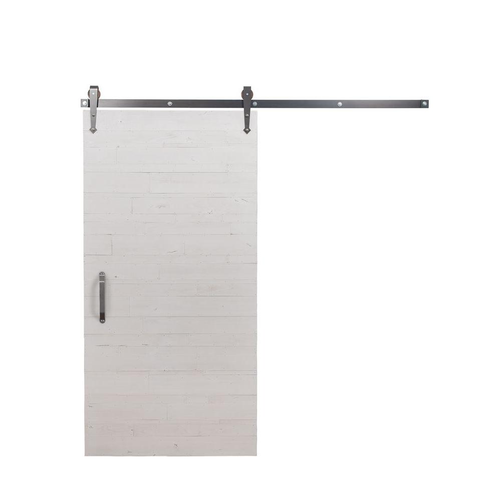 Rustica Hardware 42 in. x 84 in. Rustica Reclaimed White Wood Barn Door