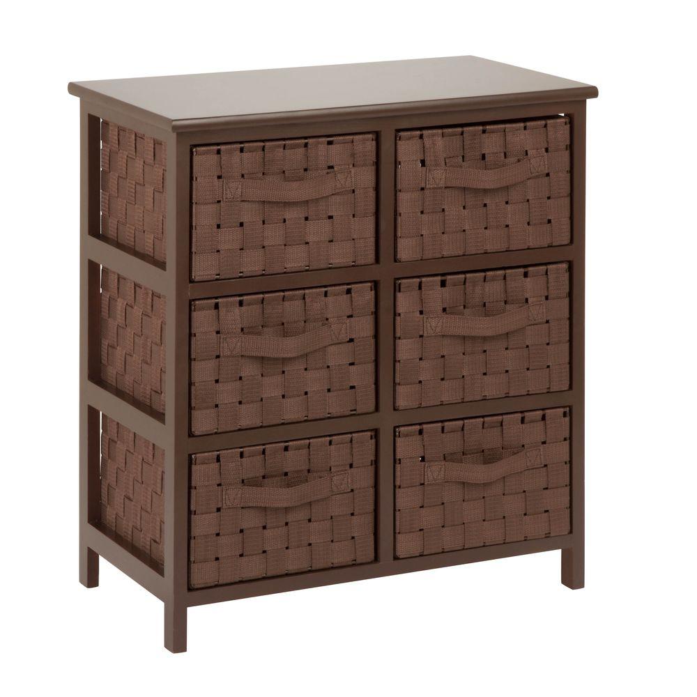 HoneyCanDo 6Drawer Woven Strap Chest in JavaTBL03758 The Home Depot