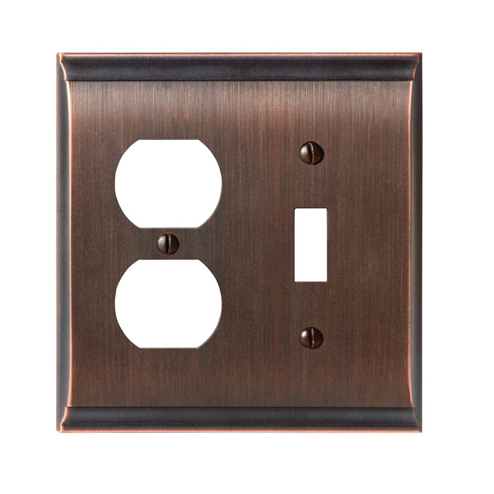 Amerock Candler 1 Toggle And Duplex Combination Wall Plate Amerock Candler 1 Toggle And Duplex Combination Wall Plate Oil