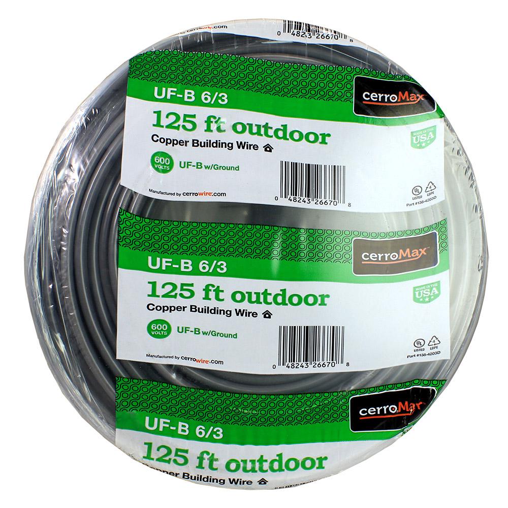 Cerrowire 125 Ft. 6/3 UF-B Cable-138-4203D - The Home Depot