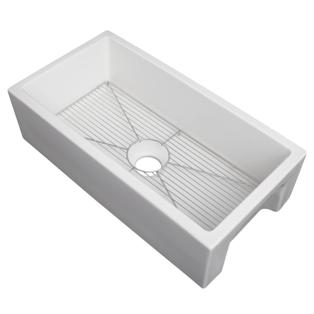 ZLINE Kitchen and Bath ZLINE Fireclay 33 in. Reversible Single Bowl ...