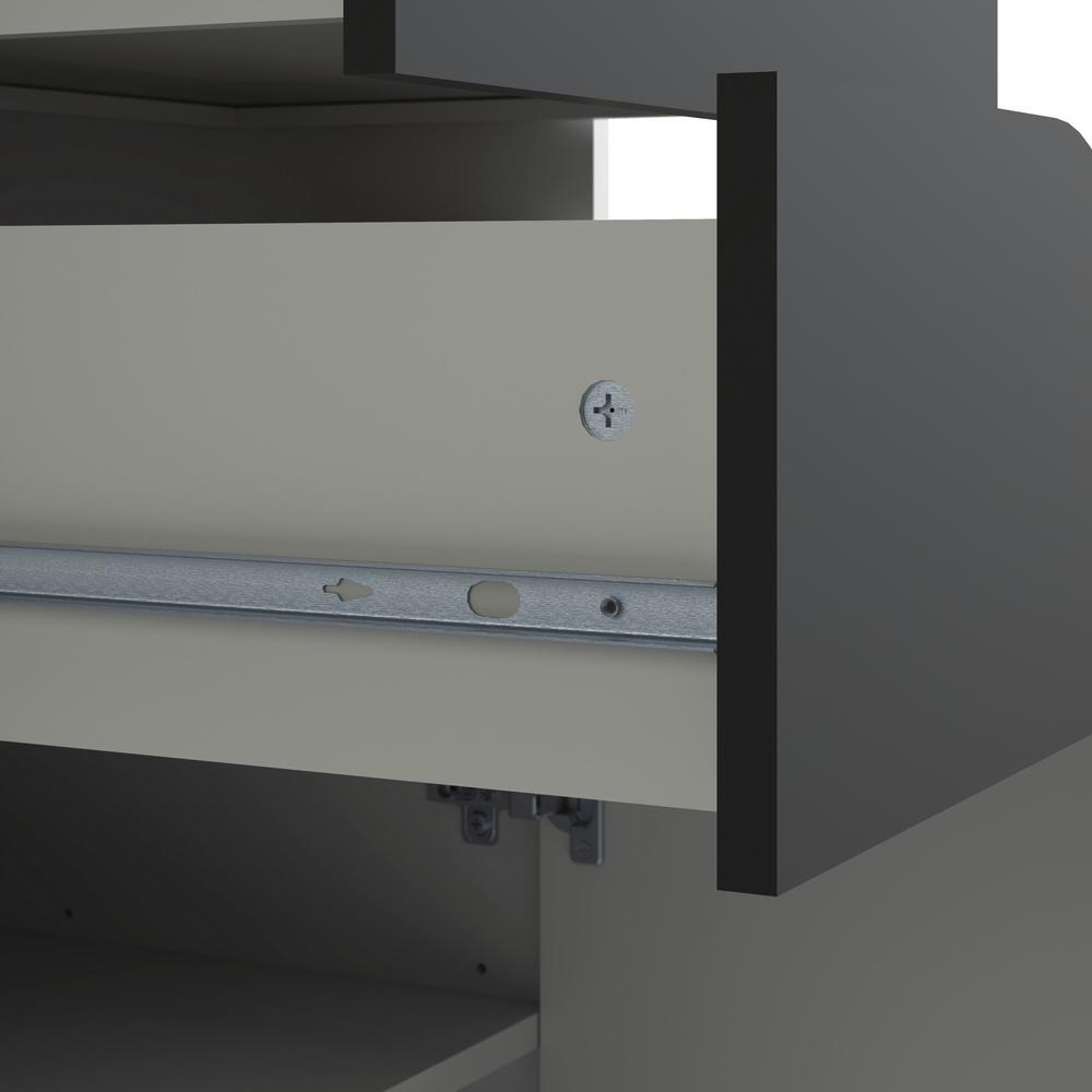 Tvilum Diana White Black Matte Bookcase With 2 Drawers And 1 Door