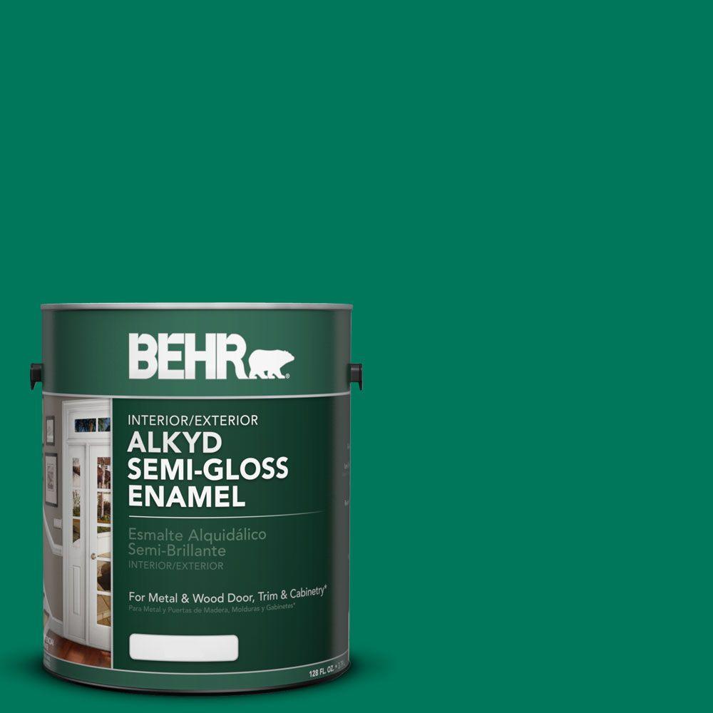 Behr 1 Gal Osha 2 Safety Green Semi Gloss Enamel Alkyd Interior Osha 2 Safety Green Semi Gloss Enamel Alkyd Interior