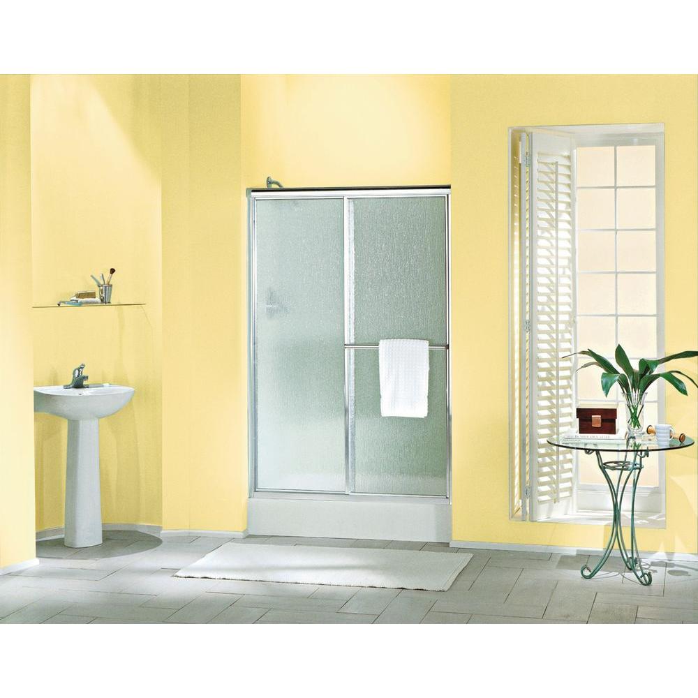 Sterling Finesse 67 In H X 31 5 In To 33 In W Frameless Pivot Silver Shower Door Clear Glass In The Shower Doors Department At Lowes Com