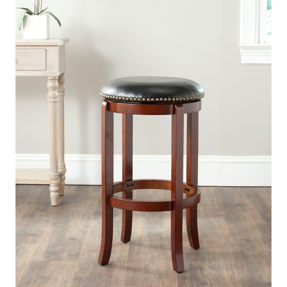 Safavieh Elwood 29 In Cherry Swivel Cushioned Bar Stool Fox7015a Elwood 29 In Cherry Swivel Cushioned Bar Stool