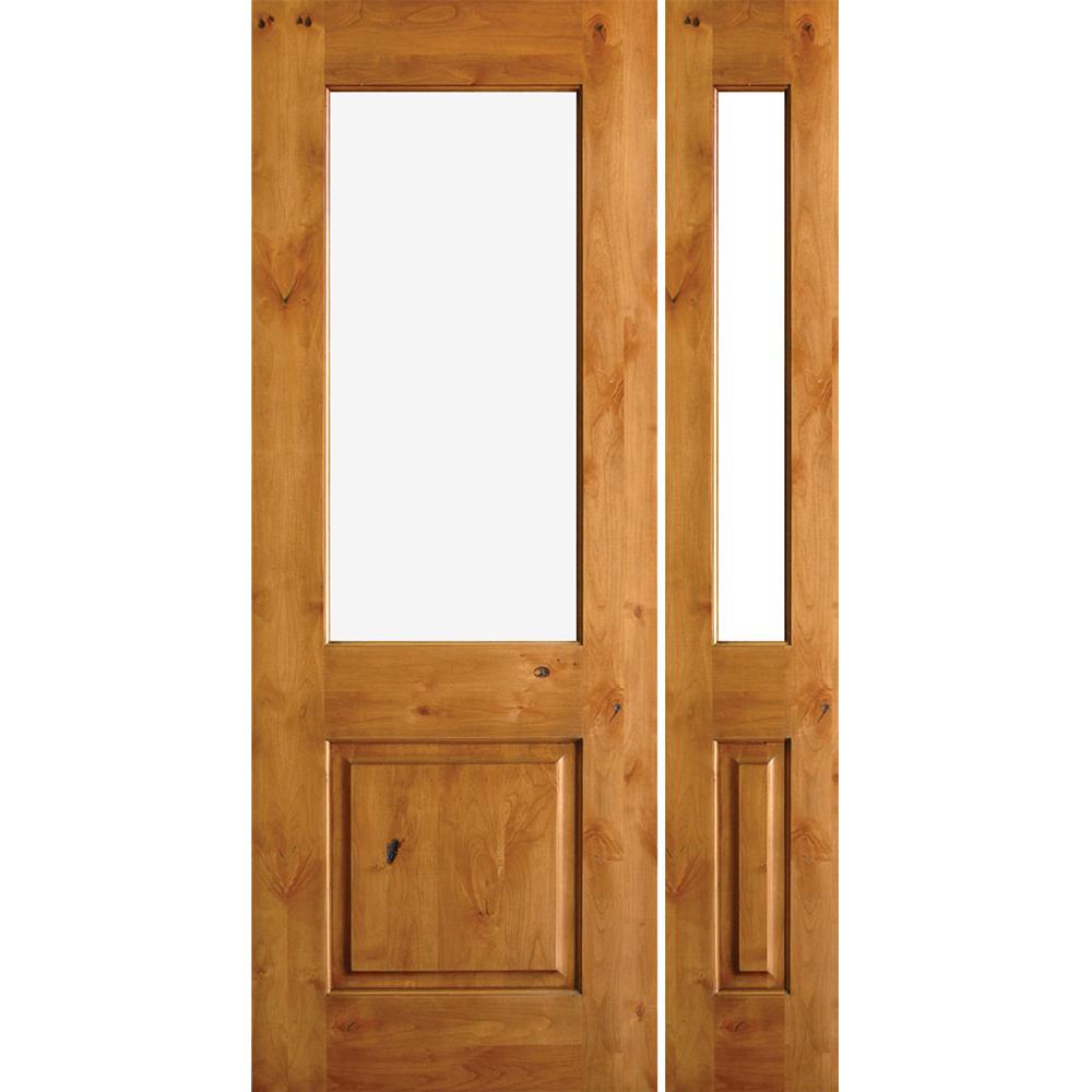 Krosswood Doors 46 In X 96 Rustic Alder Half Lite W Clear Low E Krosswood Doors 46 In X 96 Rustic Alder Half Lite W Clear