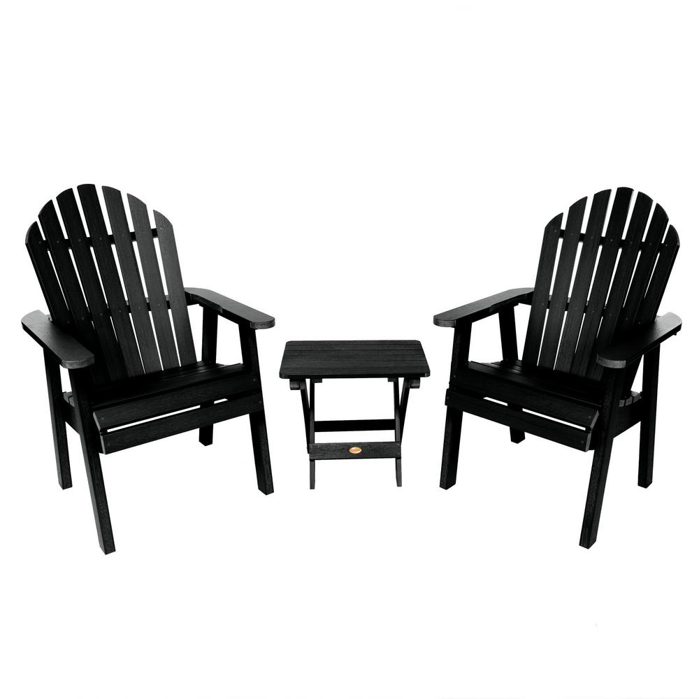 Highwood Hamilton Black 3 Piece Recycled Plastic Outdoor