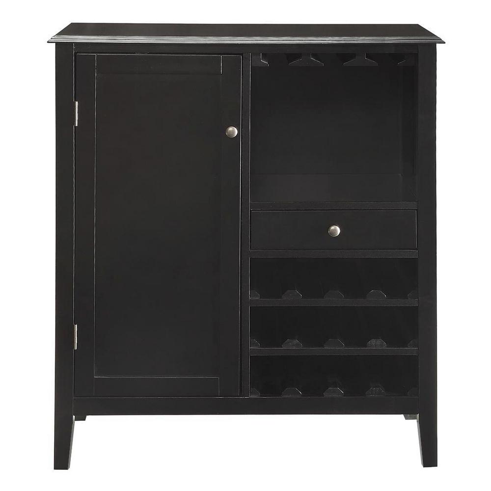 Kent 12 Bottle Black Bar Cabinet - Black Bar Cabinet Furniture Kent 12 Bottle Black Bar Cabinet - Black Bar Cabinet Furniture