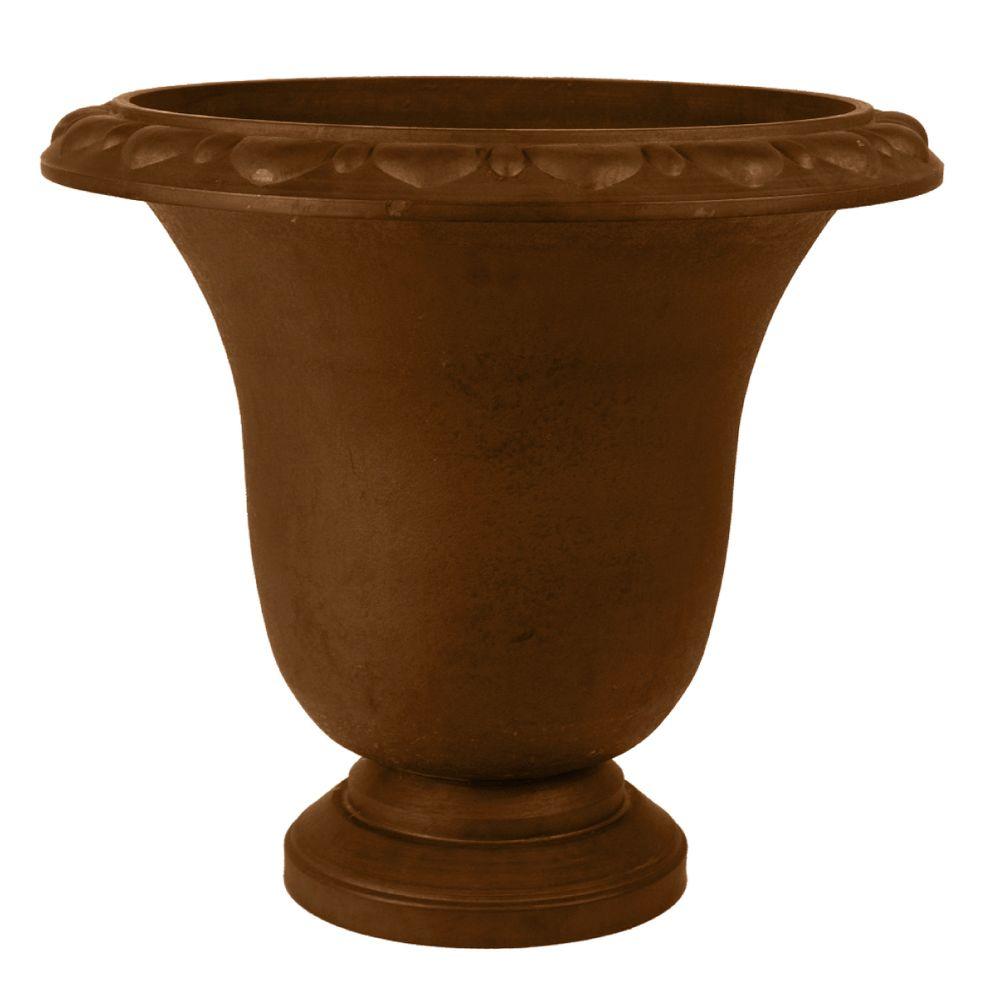 Composite Brown Urn Planters The Home Depot Chocolate Psw Urn
