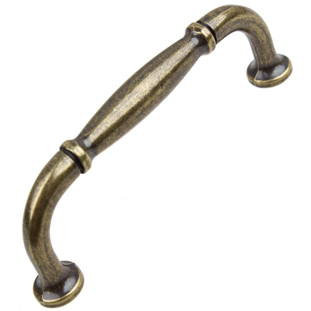 flat rounded antique brass cabinet pulls