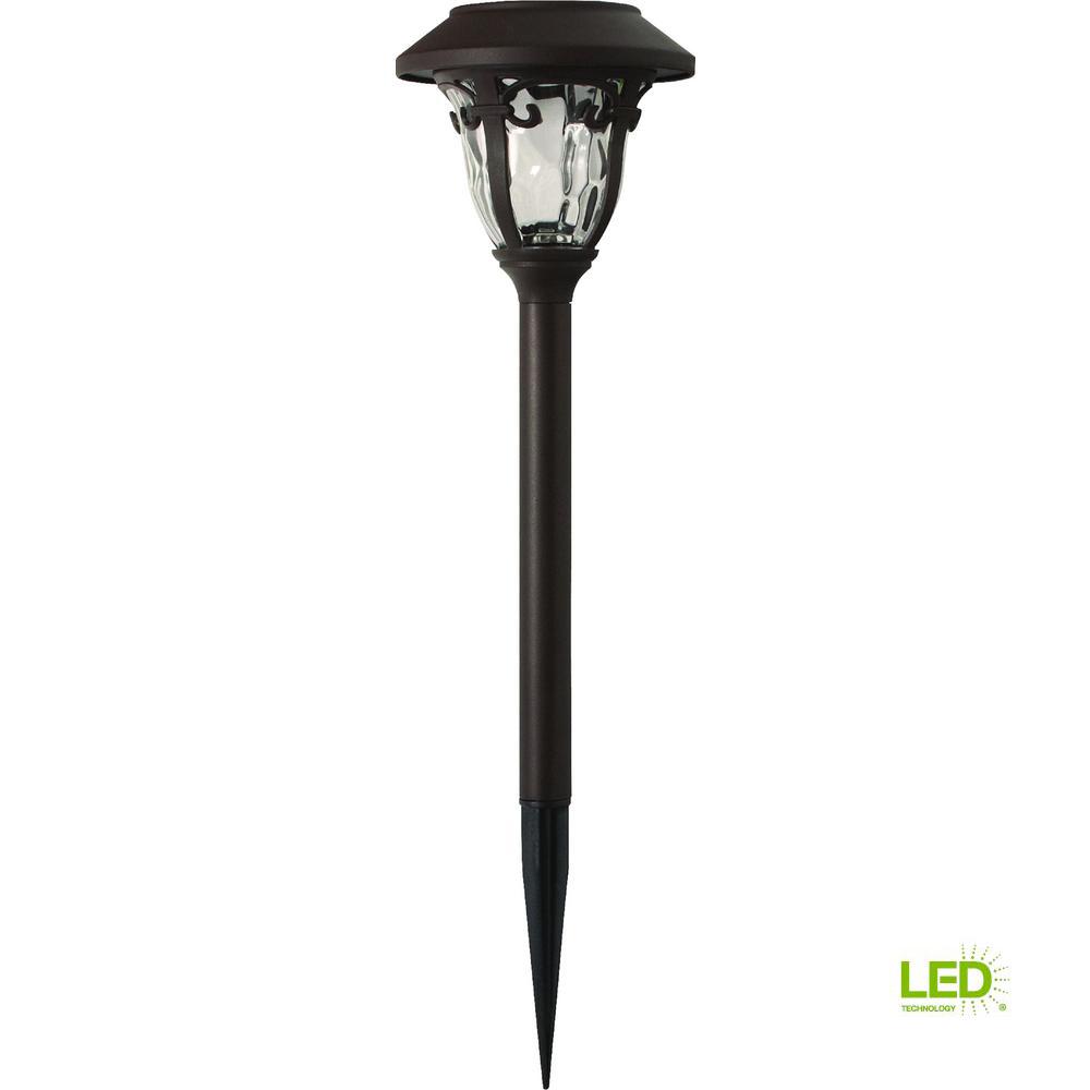 Hampton Bay Solar Bronze Outdoor Integrated Led 3000k 10 Lumens Hampton Bay Solar Bronze Outdoor Integrated Led 3000k 10 Lumens Metal And Glass Landscape Pathway