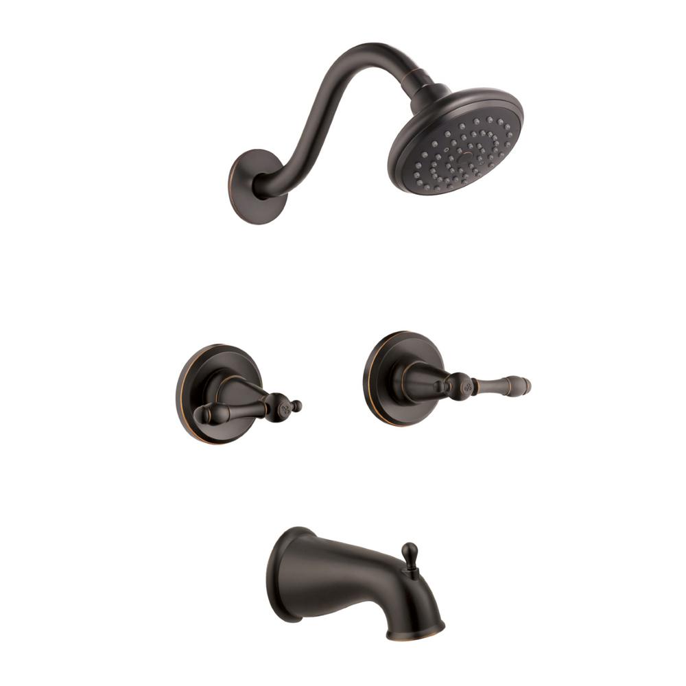 MOEN Adler 2Handle 1Spray Tub and Shower Faucet with Valve in Chrome