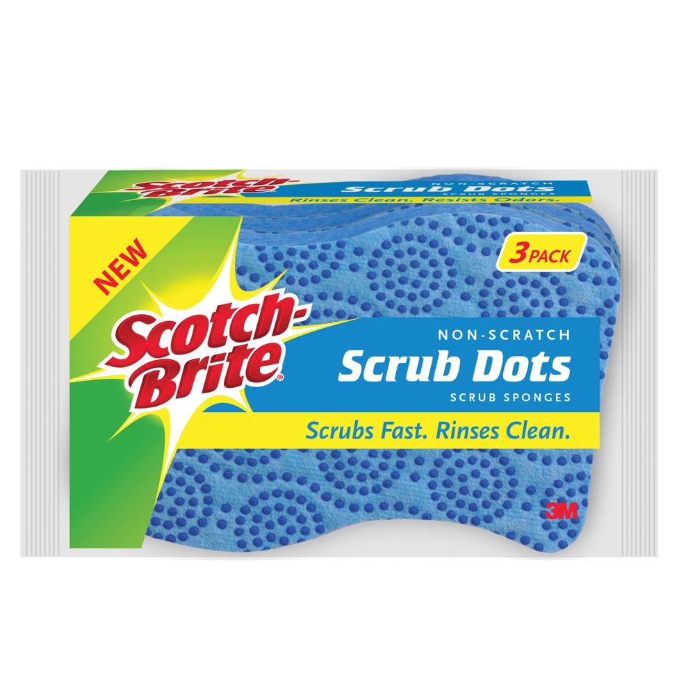 3M Scotch-Brite Scrub Dots Non-Scratch Scrub Sponge (3-Pack)-20303-8 ...