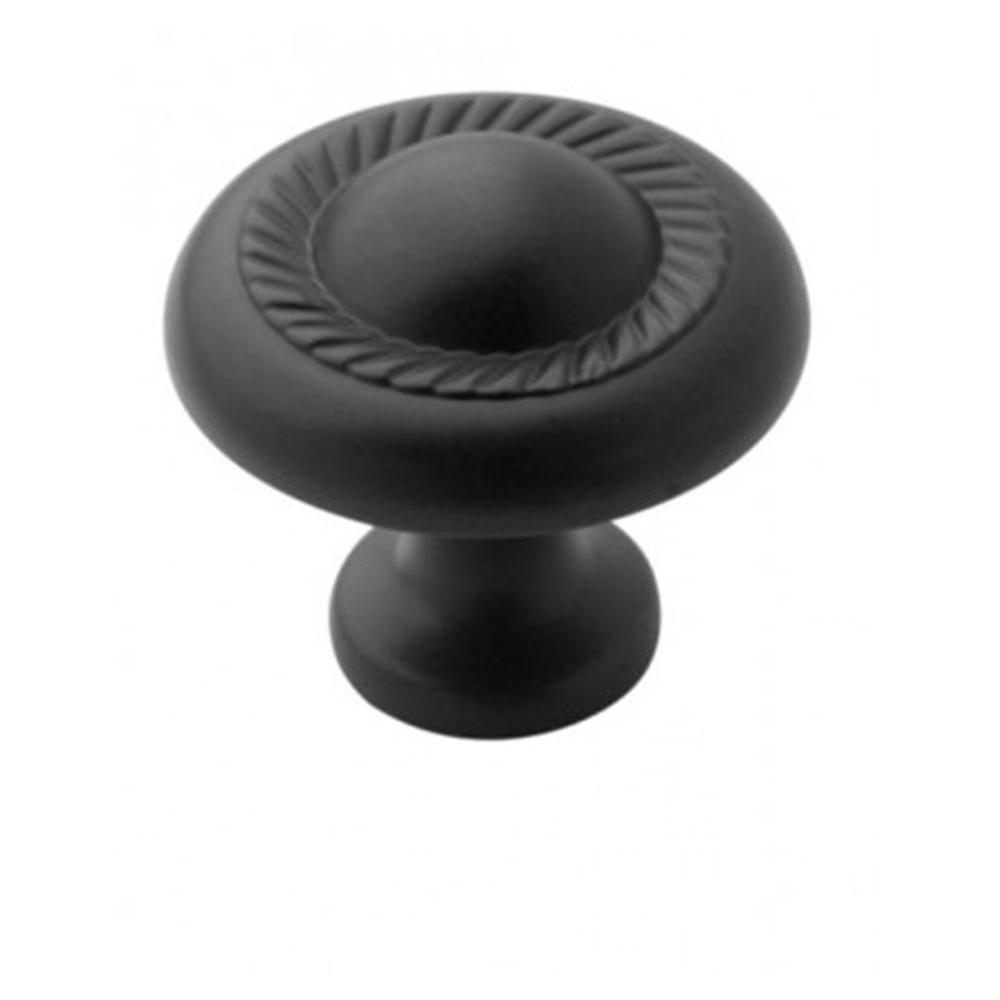 Amerock Allison Value 11/4 in. (32 mm) Flat Black KnobBP53022FB The Home Depot