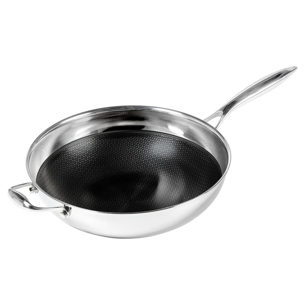 12.5 in. Non-Stick Wok in Stainless Steel