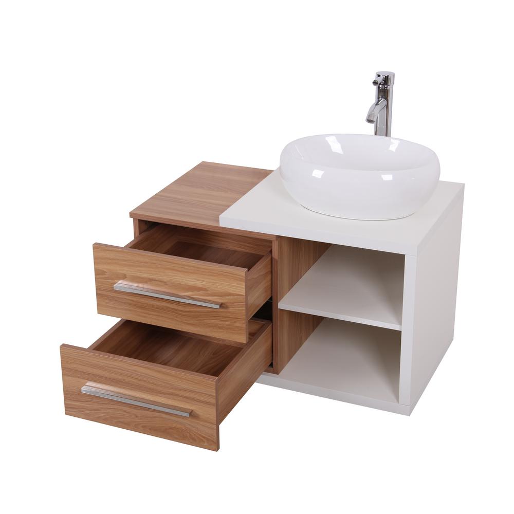 Decor Living Ella 32 in. W x 19 in. D Vanity in Natural with MDF Vanity