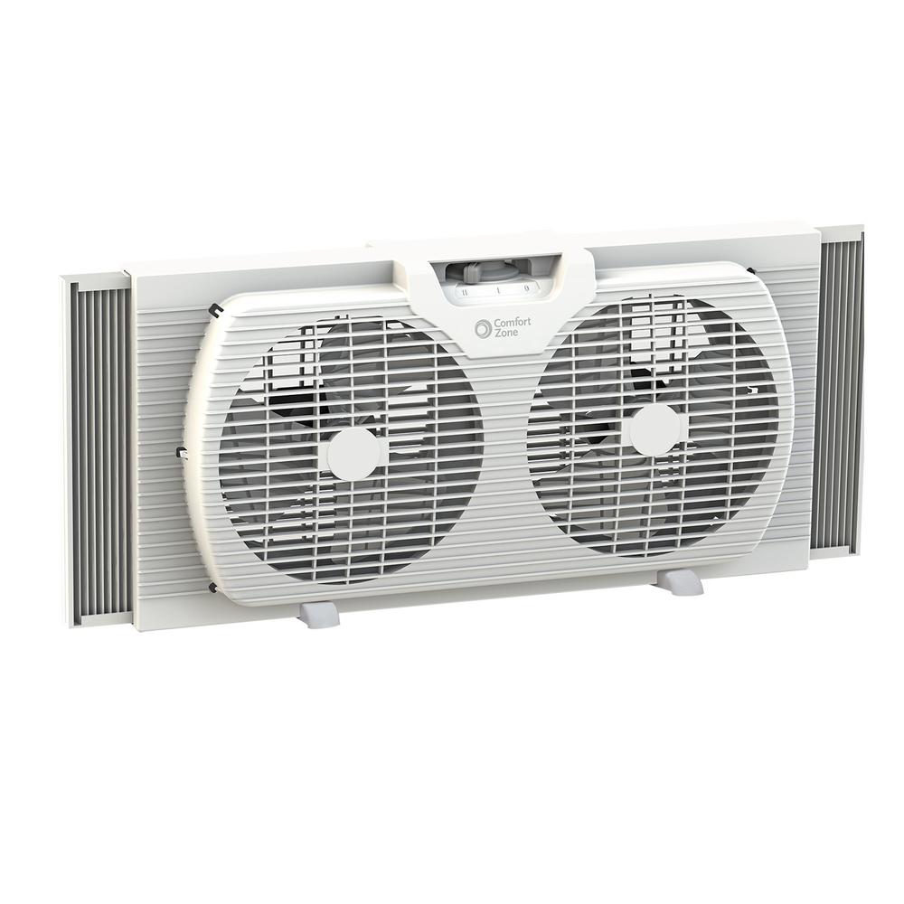 Comfort Zone 9 in. Twin Window Fan with Reversible Airflow Control