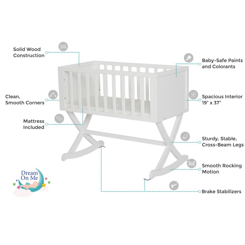 dream on me rocking cradle white