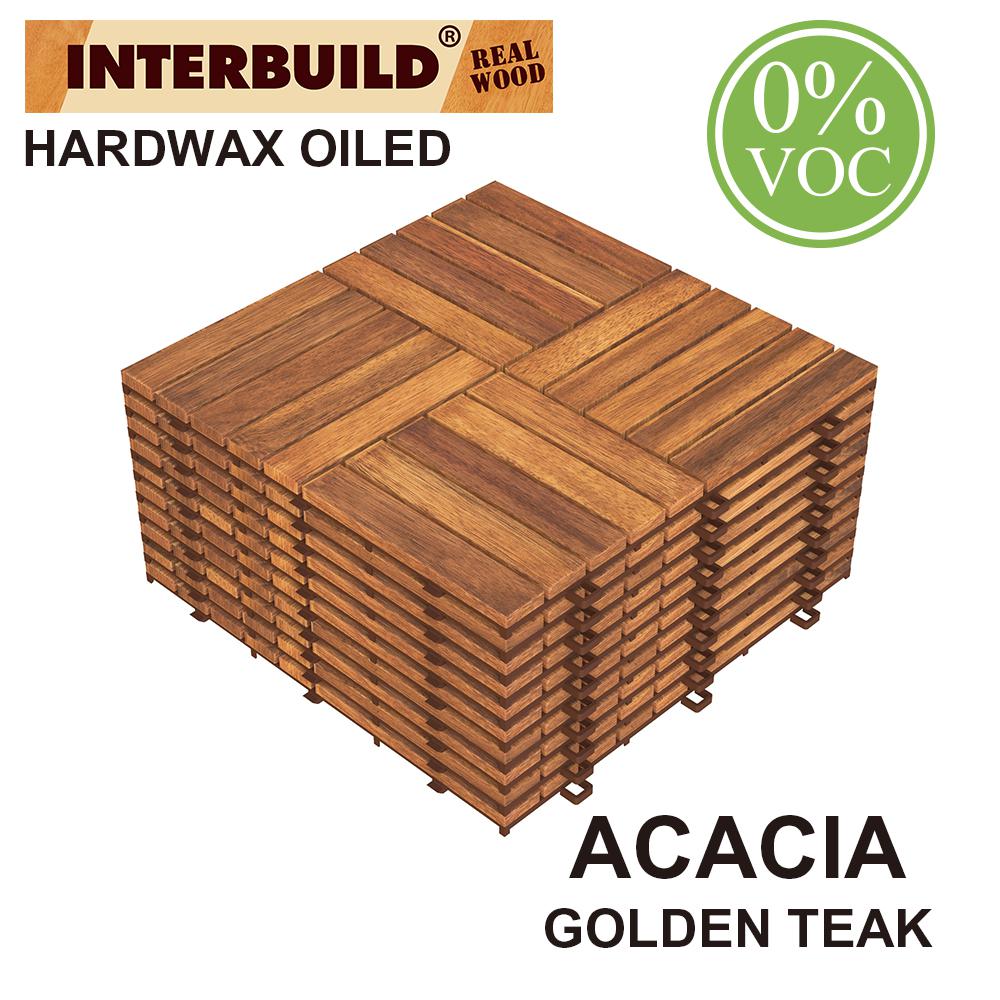 Interbuild 1 ft. L x 1 ft. W x 0.5 in. T CAMP 20 Acacia Deck Tile in