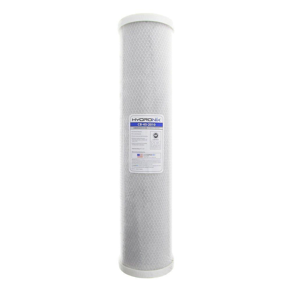 Hydronix CB-45-2010 NSF Carbon Block Filter 4.5 OD X 20 Length 10 Micron