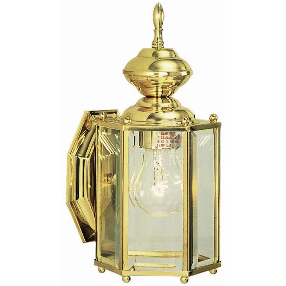 Design House Augusta Solid Brass Outdoor Wall Lantern Sconce