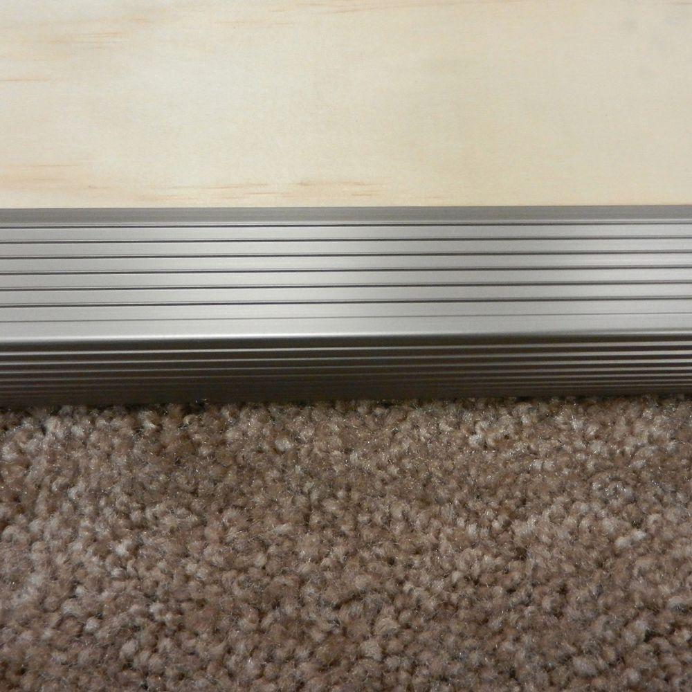 M-D Building Products 43310 M-D Fluted Stair Edging Transition Strip Aluminum quot 1x1 36 in L Prefinished Satin Nickel Pack of 2