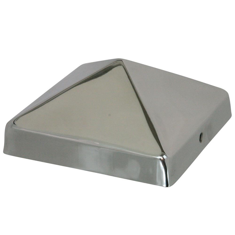 Protectyte 4 in. x 4 in. Stainless Steel Pyramid Slip Over Fence Post