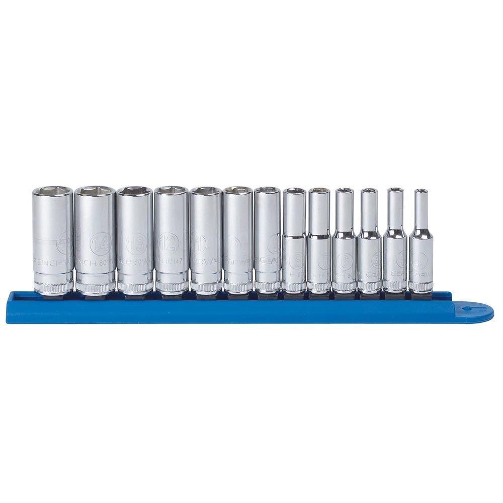 GearWrench 1/4 in. Drive Metric 6Point Deep Socket Set (13Piece