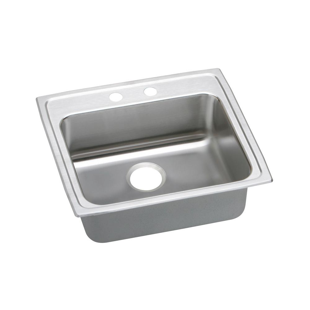 Elkay Lustertone Drop In Stainless Steel 22 In 2 Hole Single Bowl