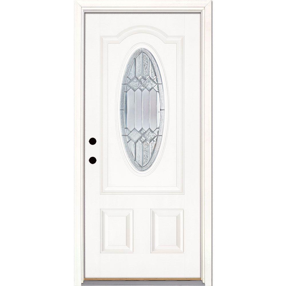 Feather River Doors 33 5 In X 81 625 In Mission Pointe Zinc 3 4