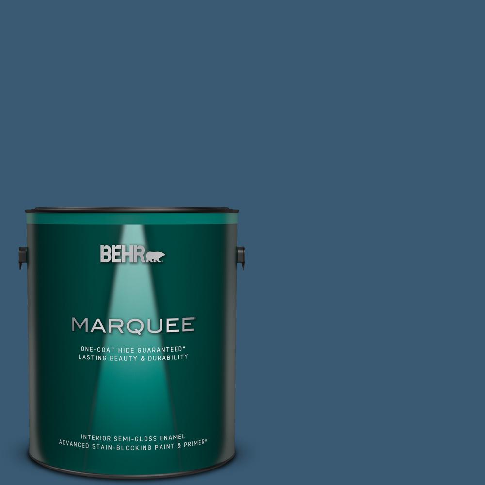 BEHR MARQUEE 1 gal. M5006 Express Blue SemiGloss Enamel Interior