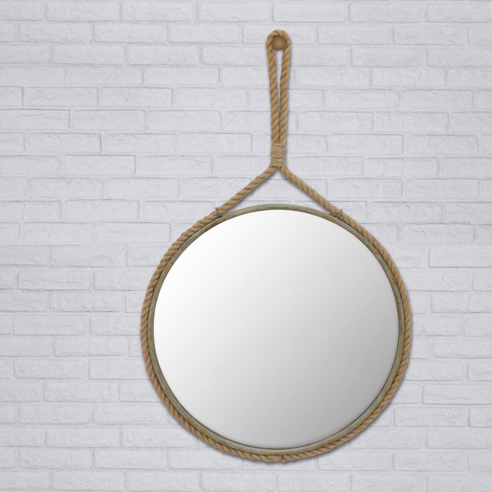 Stonebriar Collection 40 In X 25 Rope Framed Wall Mirror Sb Framed Wall Mirror Sb