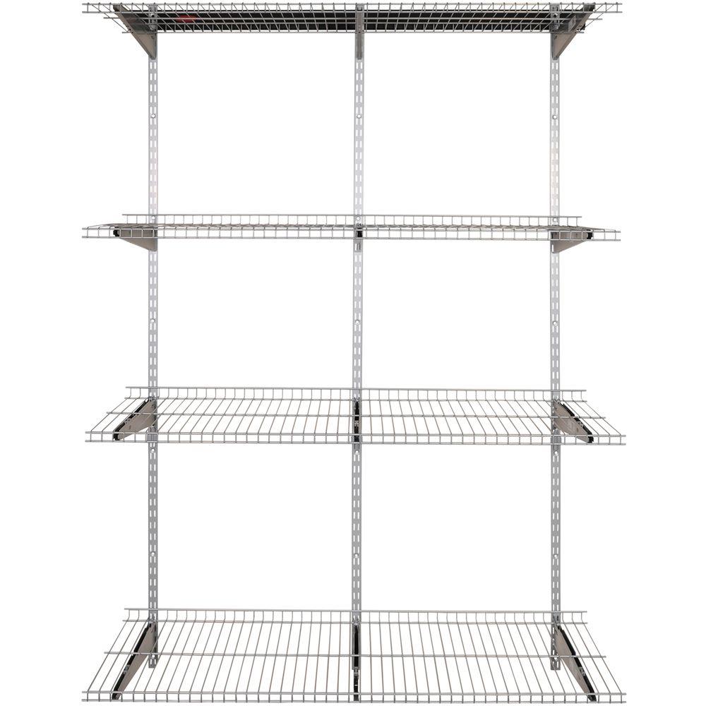 Rubbermaid Fasttrack Garage 4 Shelf 16 In X 48 Silver