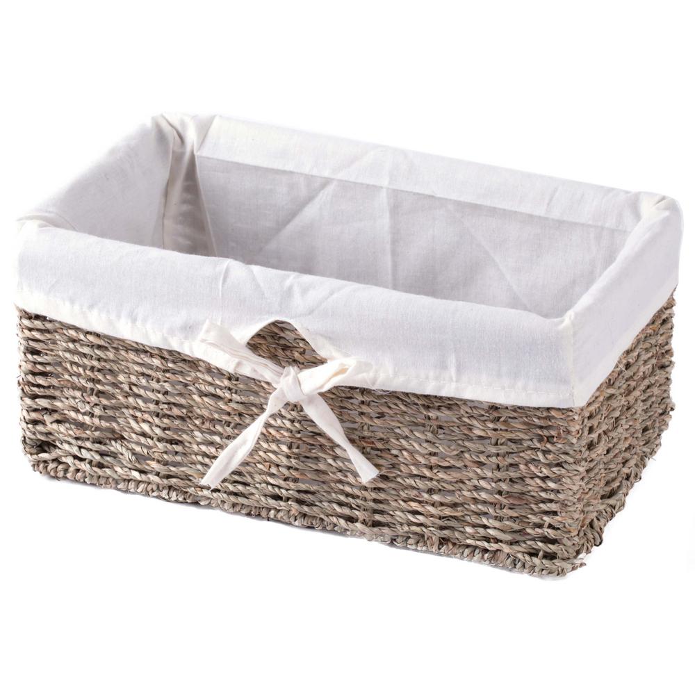 Home Storage Grey Painted Round Wicker Basket Laundry Toys Baby Nursery Collection Box Medium