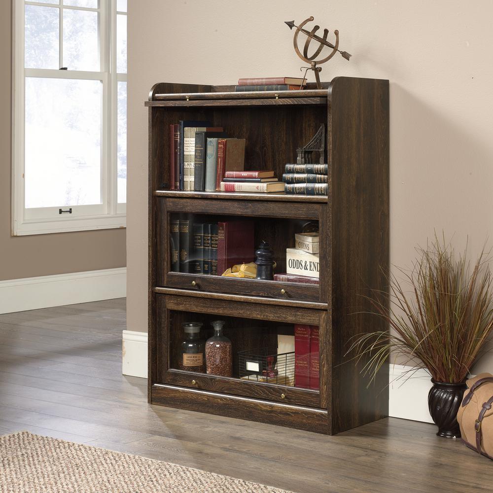 Sauder Barrister Lane Salt Oak 3 Door Bookcase 422787 The Home Depot